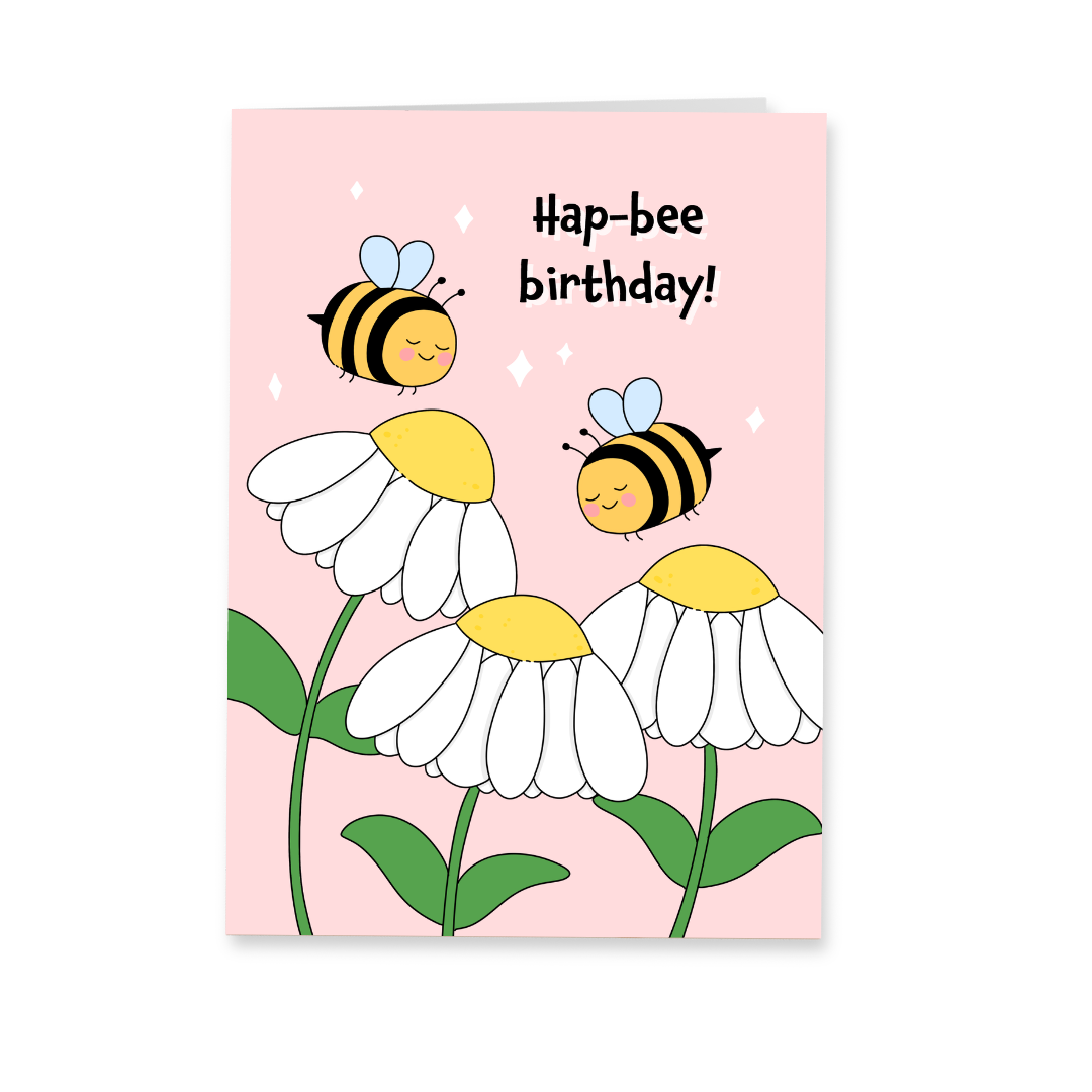 Wenskaart verjaardag - Hap-bee birthday