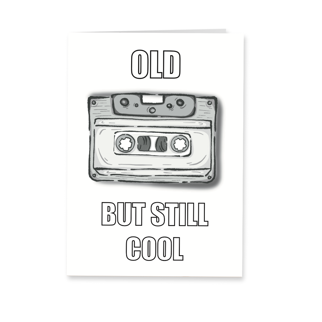 Wenskaart verjaardag - Old but still cool - Retro cassette