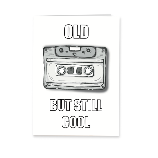 Wenskaart verjaardag - Old but still cool - Retro cassette