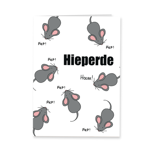 Wenskaart verjaardag - Hieperde piep muizen