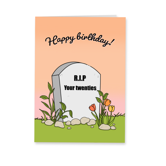 Wenskaart verjaardag - R.I.P. 20's