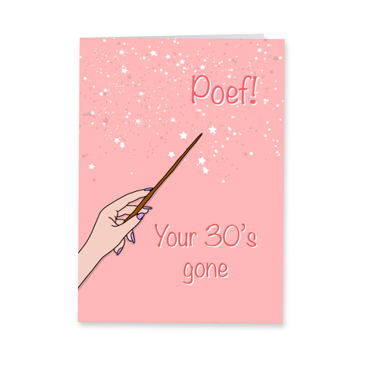 Wenskaart verjaardag - Poef 30's