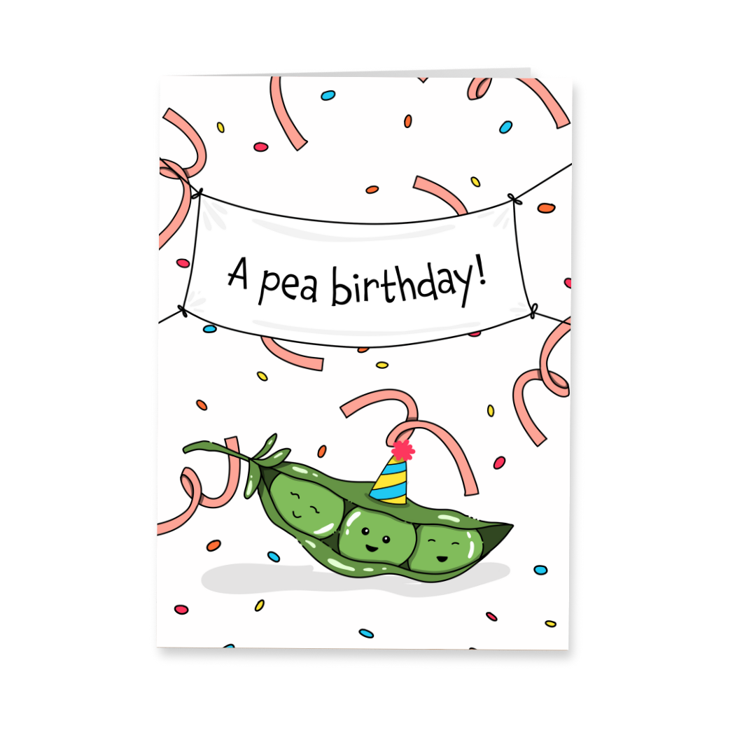 Wenskaart verjaardag - A pea birthday