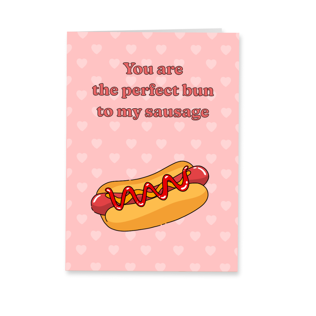 Wenskaart liefde - Bun to my sausage