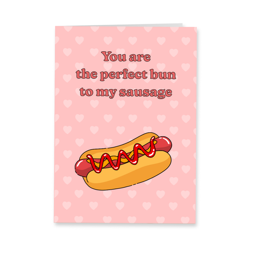 Wenskaart liefde - Bun to my sausage
