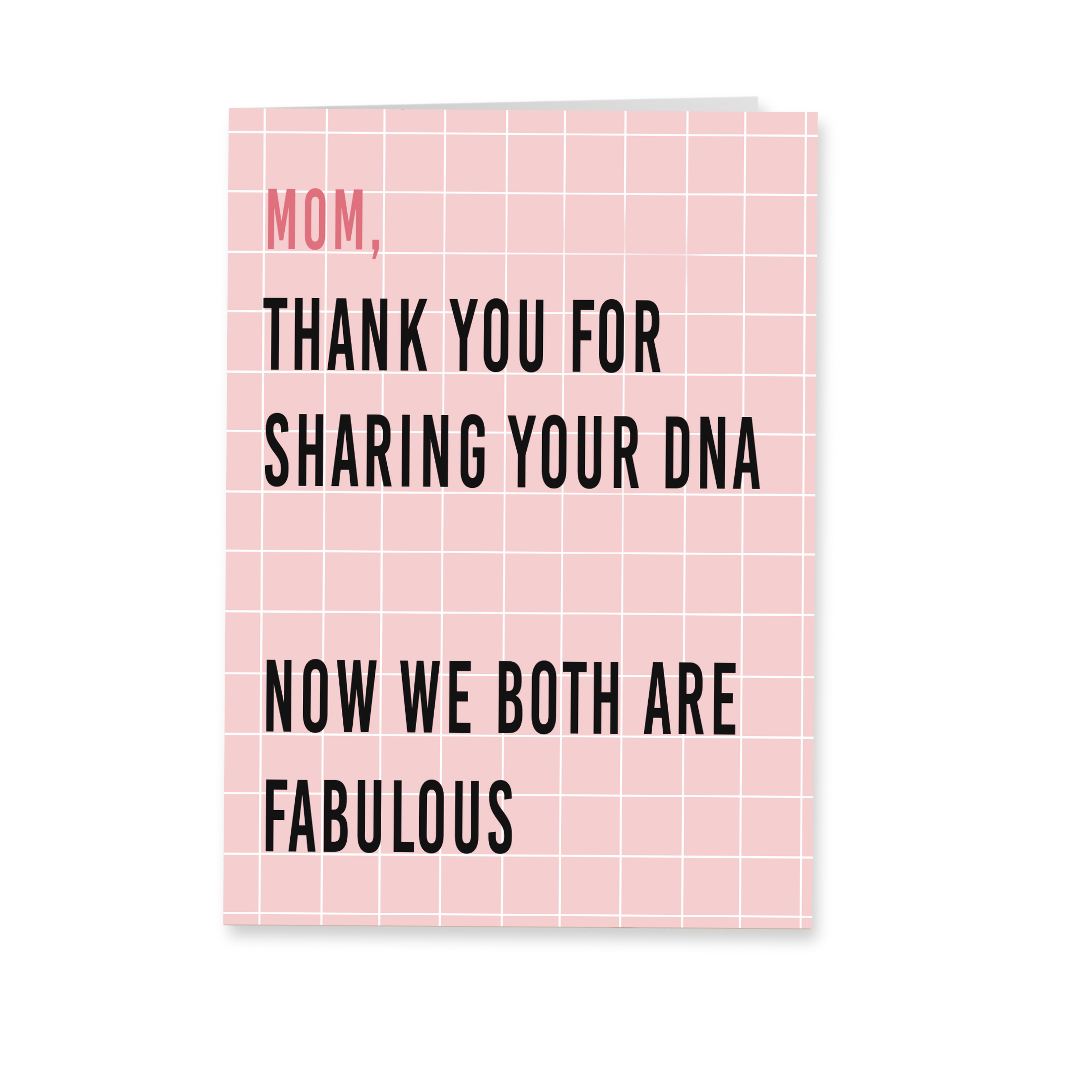 Wenskaart moeder - Mom thanks for your dna