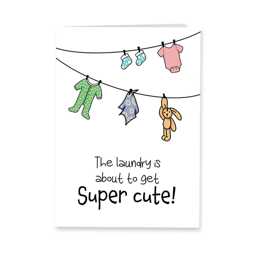Wenskaart geboorte - Cute laundry