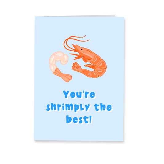 Wenskaart bedankt - Shrimply the best bedankkaart