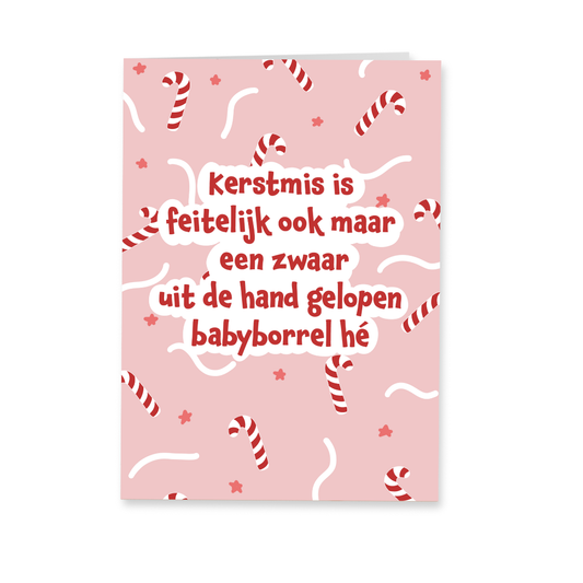 Wenskaart kerst - Babyborrel