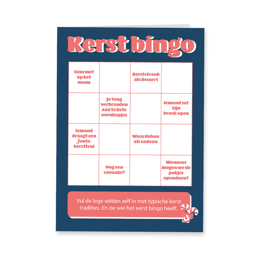 Wenskaart kerst - Kerstbingo