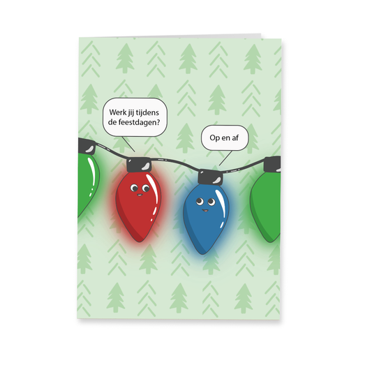 Wenskaart kerst - Lichten mop