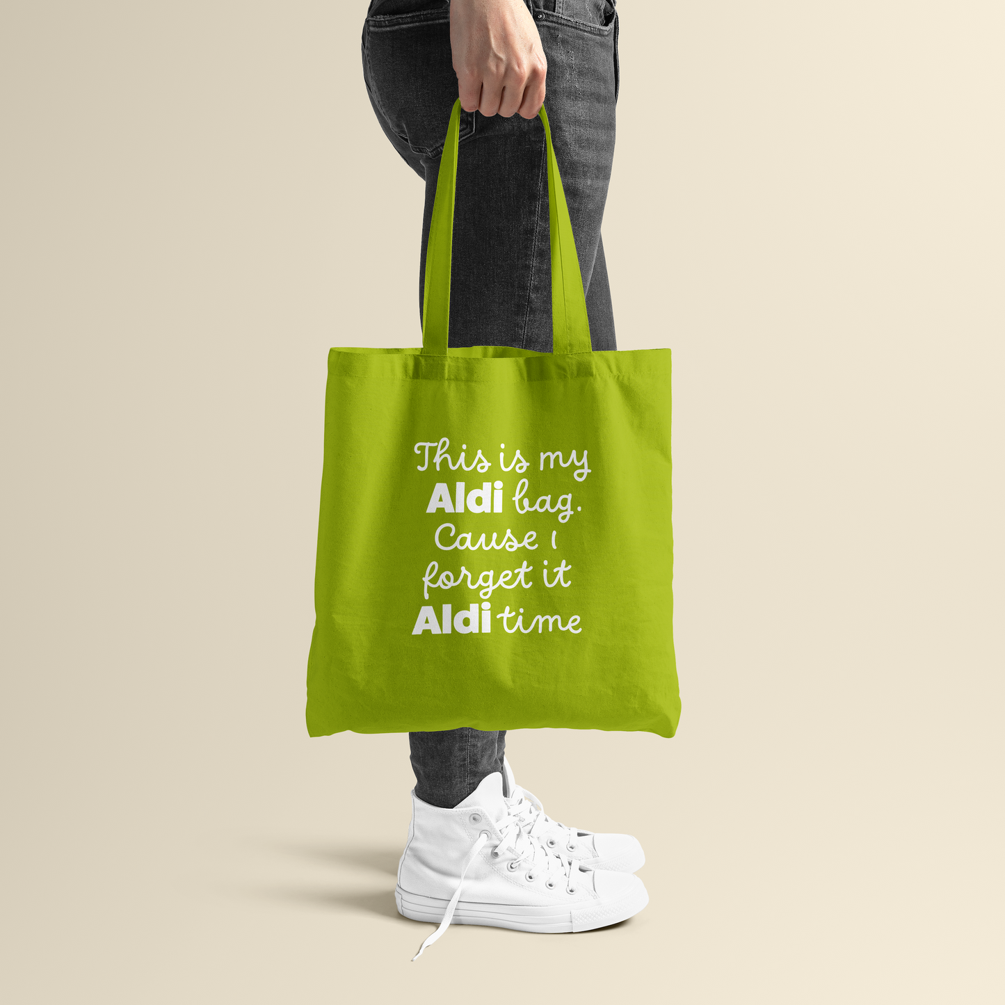 Totebag - ALDI bag - Kiwi groen