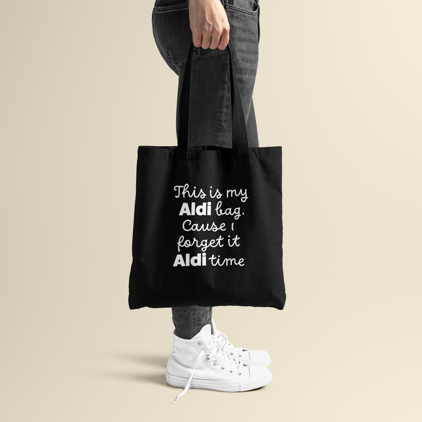 Totebag - ALDI bag - zwart