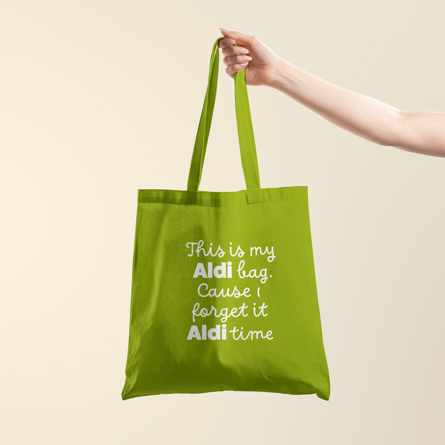 Totebag - ALDI bag - Kiwi groen