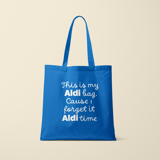 Totebag - Aldi bag - Korenbloem blauw