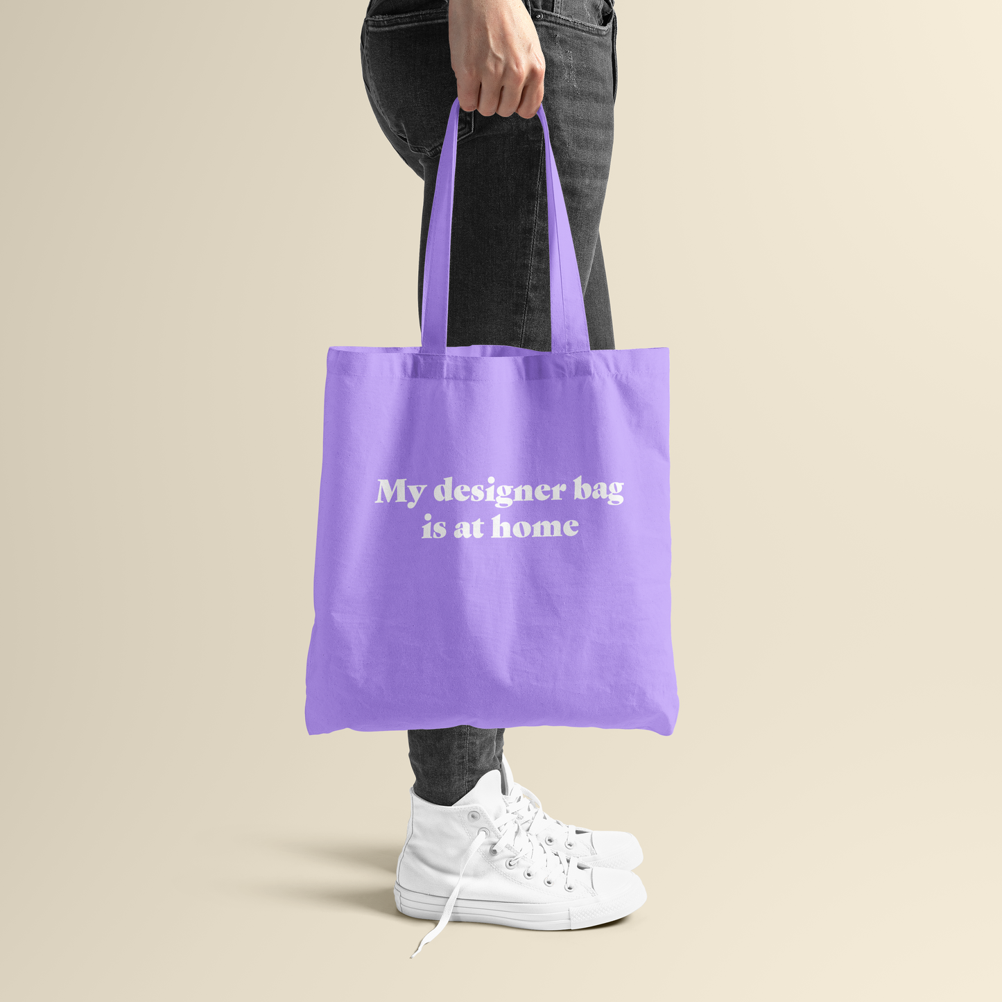 Totebag - My designer bag is at home - Lavendel