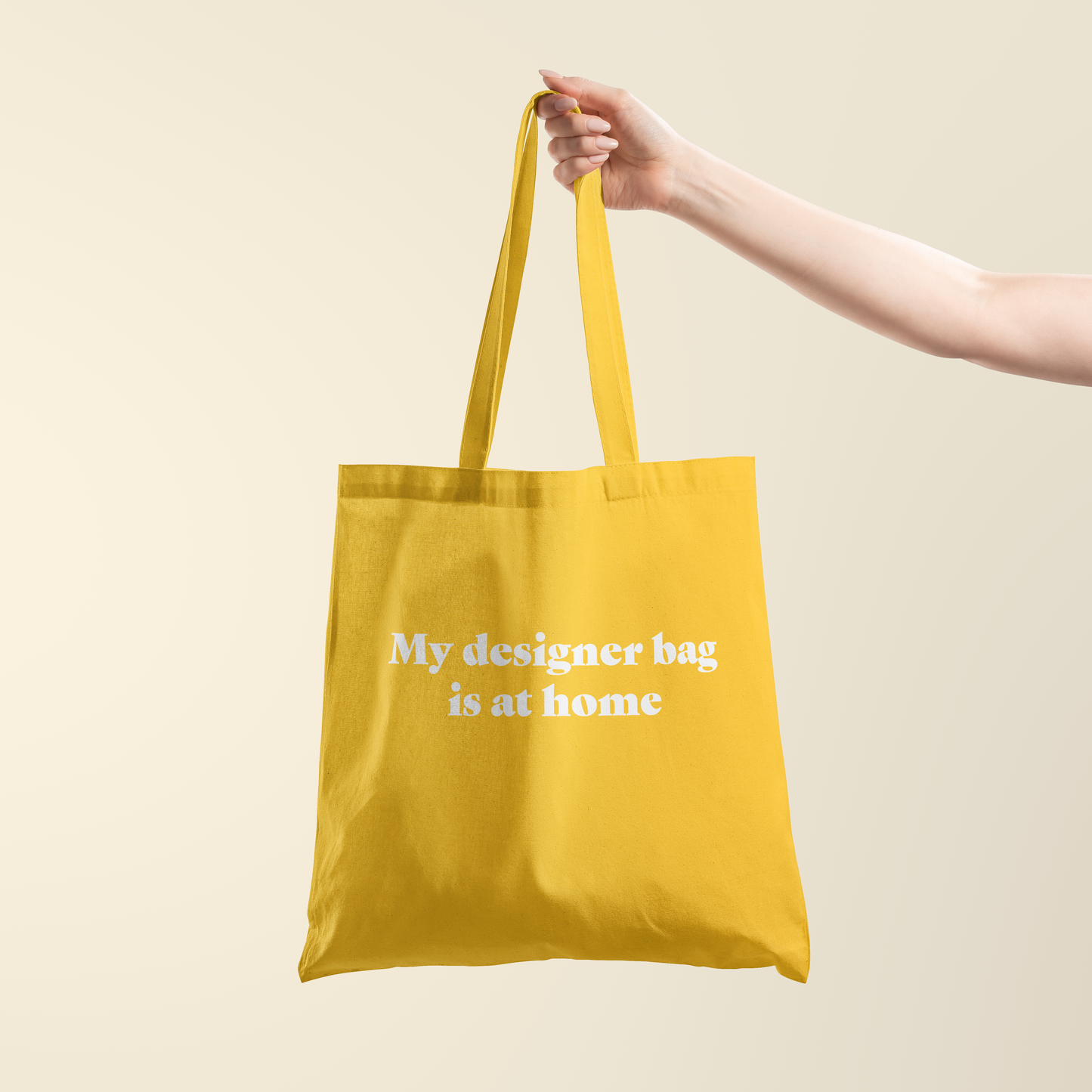 Totebag - My designer bag is at home - Zonnebloem geel