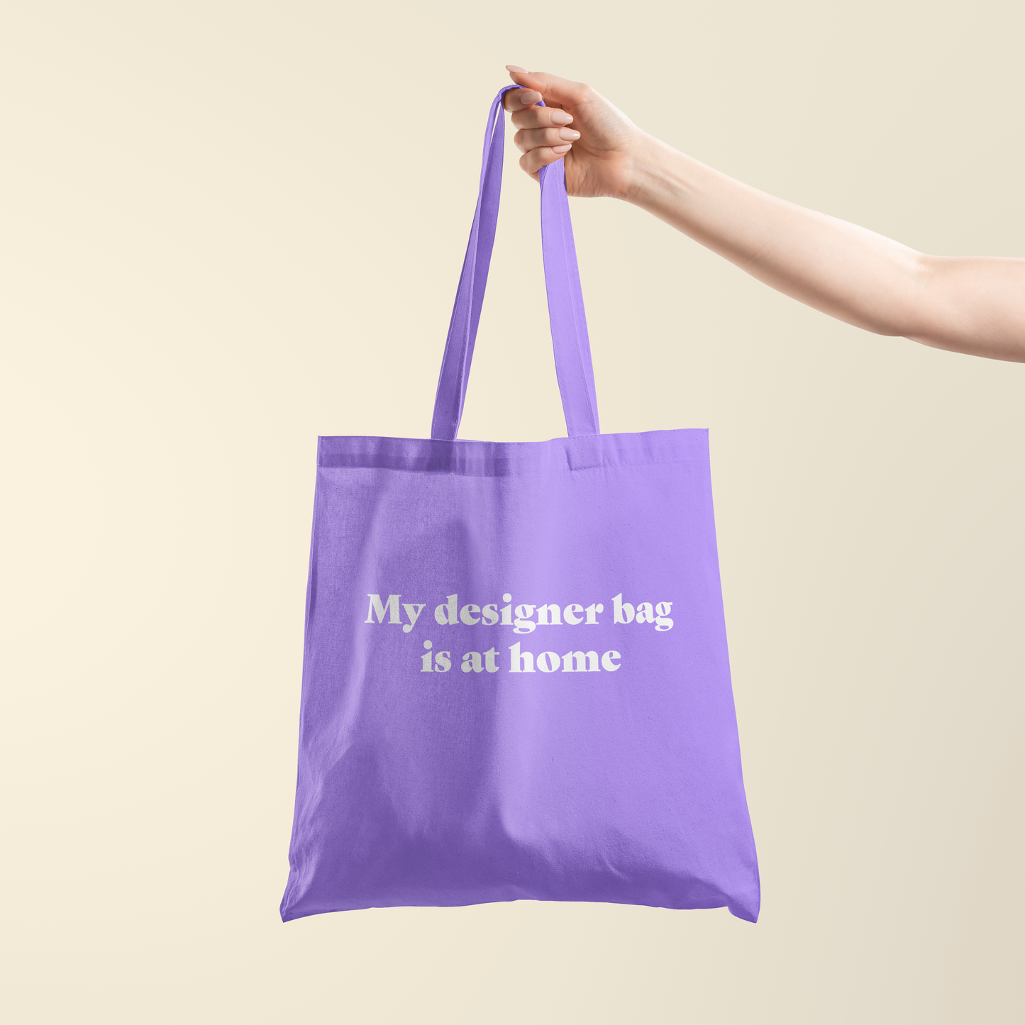 Totebag - My designer bag is at home - Lavendel