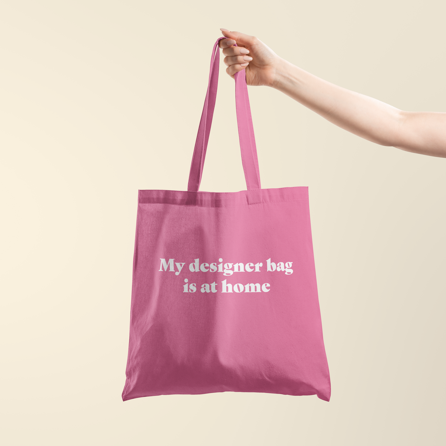 Tote bag - My designer bag is at home - Roze