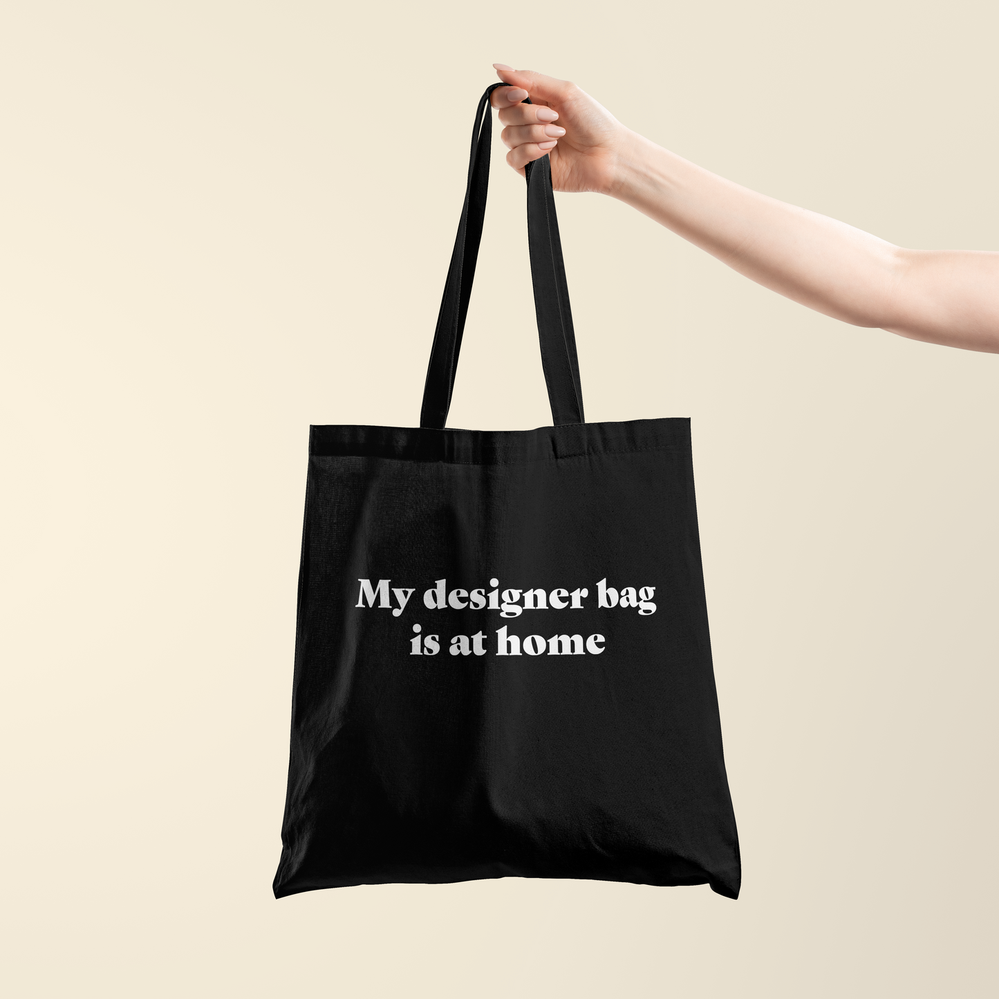 Totebag - My designer bag is at home - Zwart