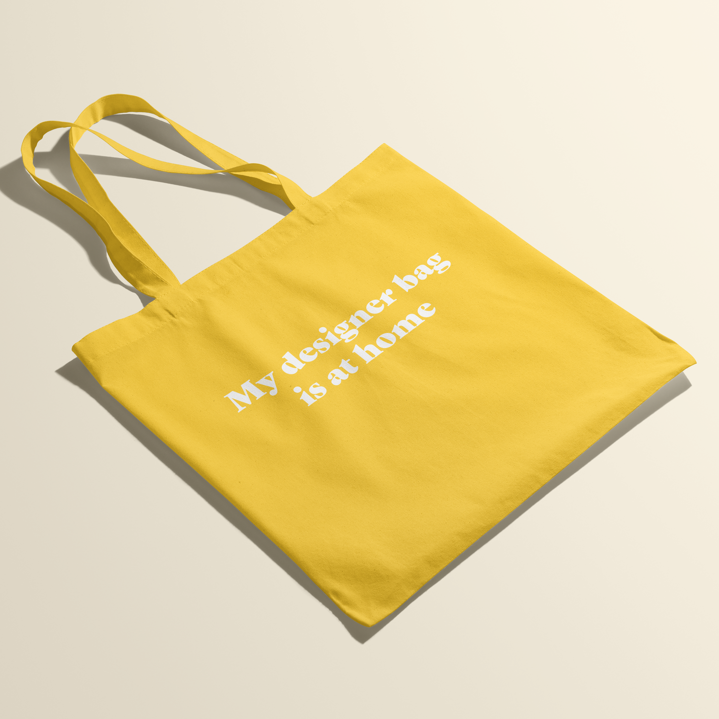 Totebag - My designer bag is at home - Zonnebloem geel