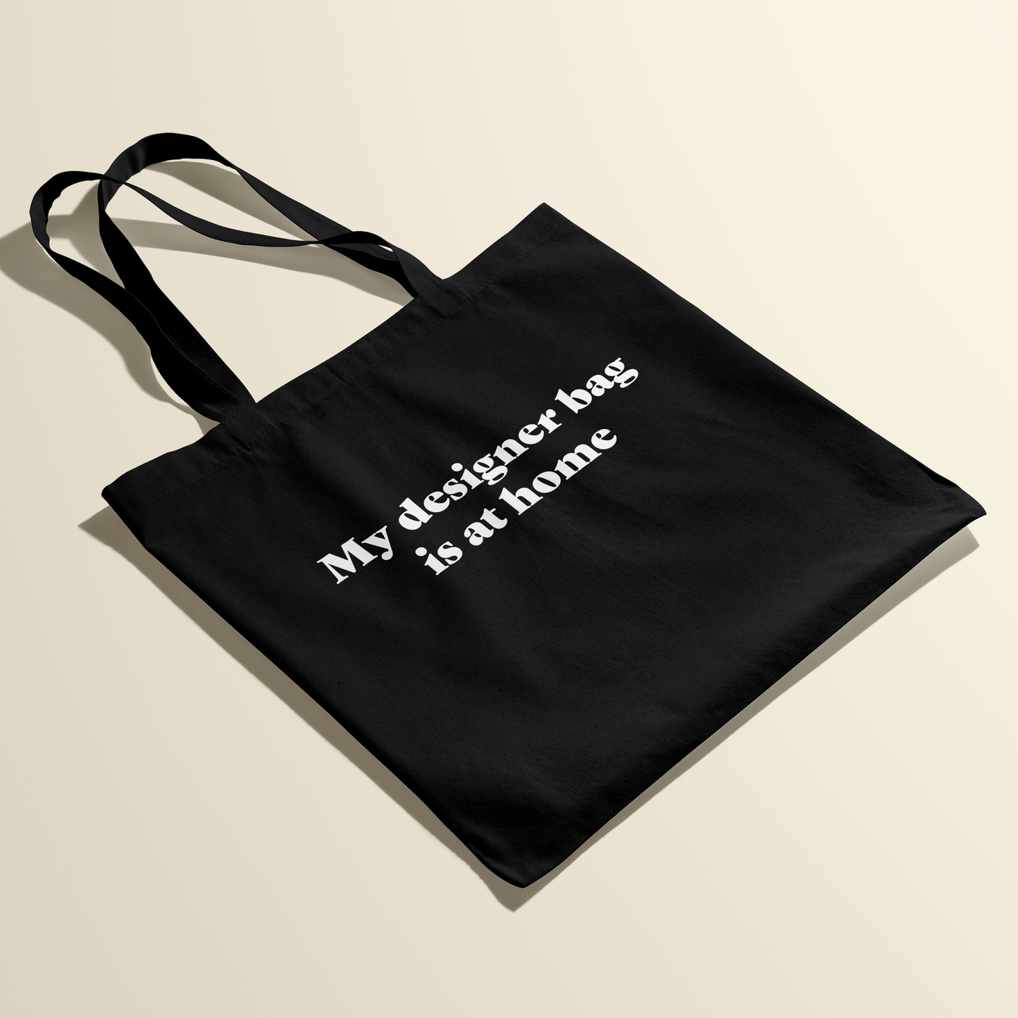 Totebag - My designer bag is at home - Zwart