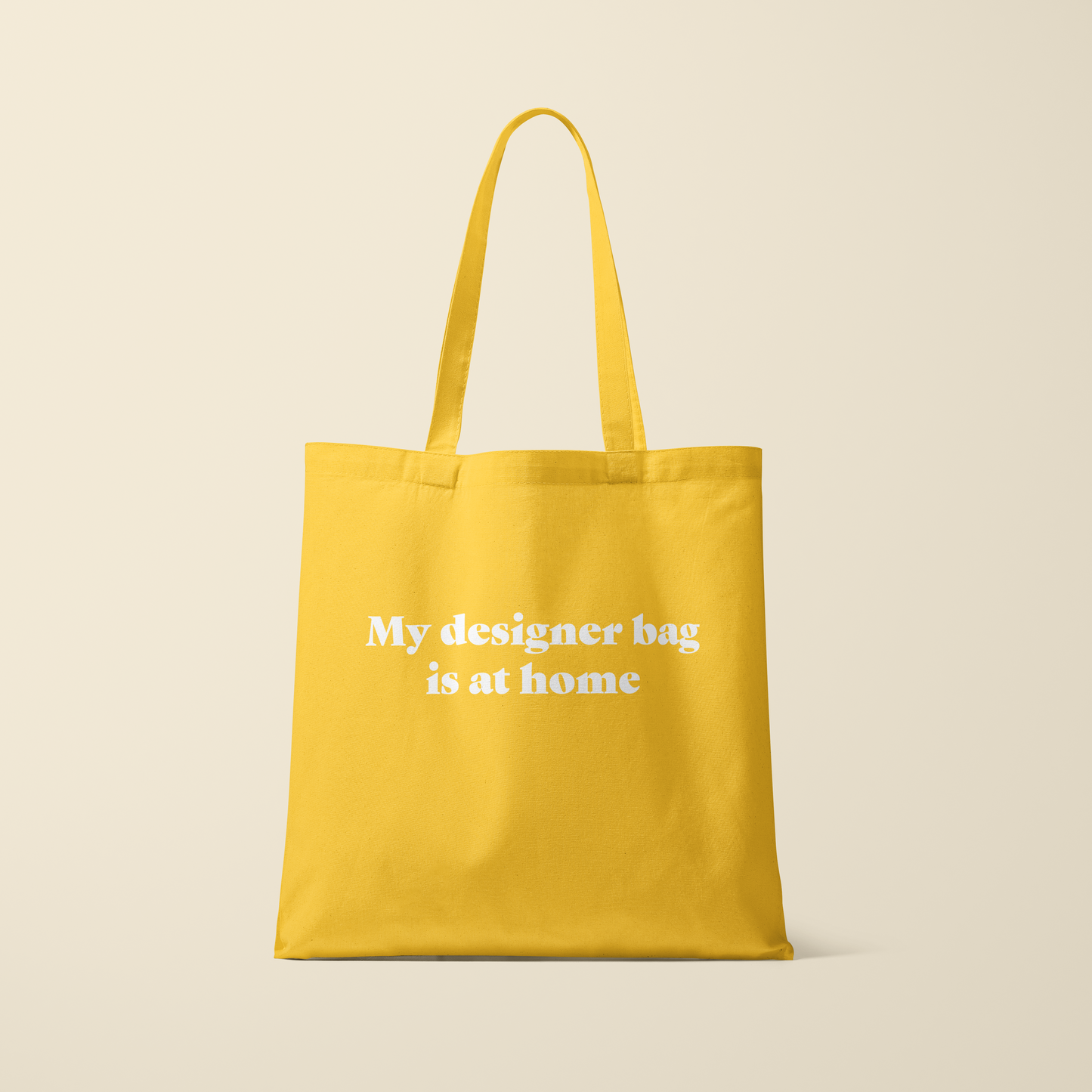 Totebag - My designer bag is at home - Zonnebloem geel