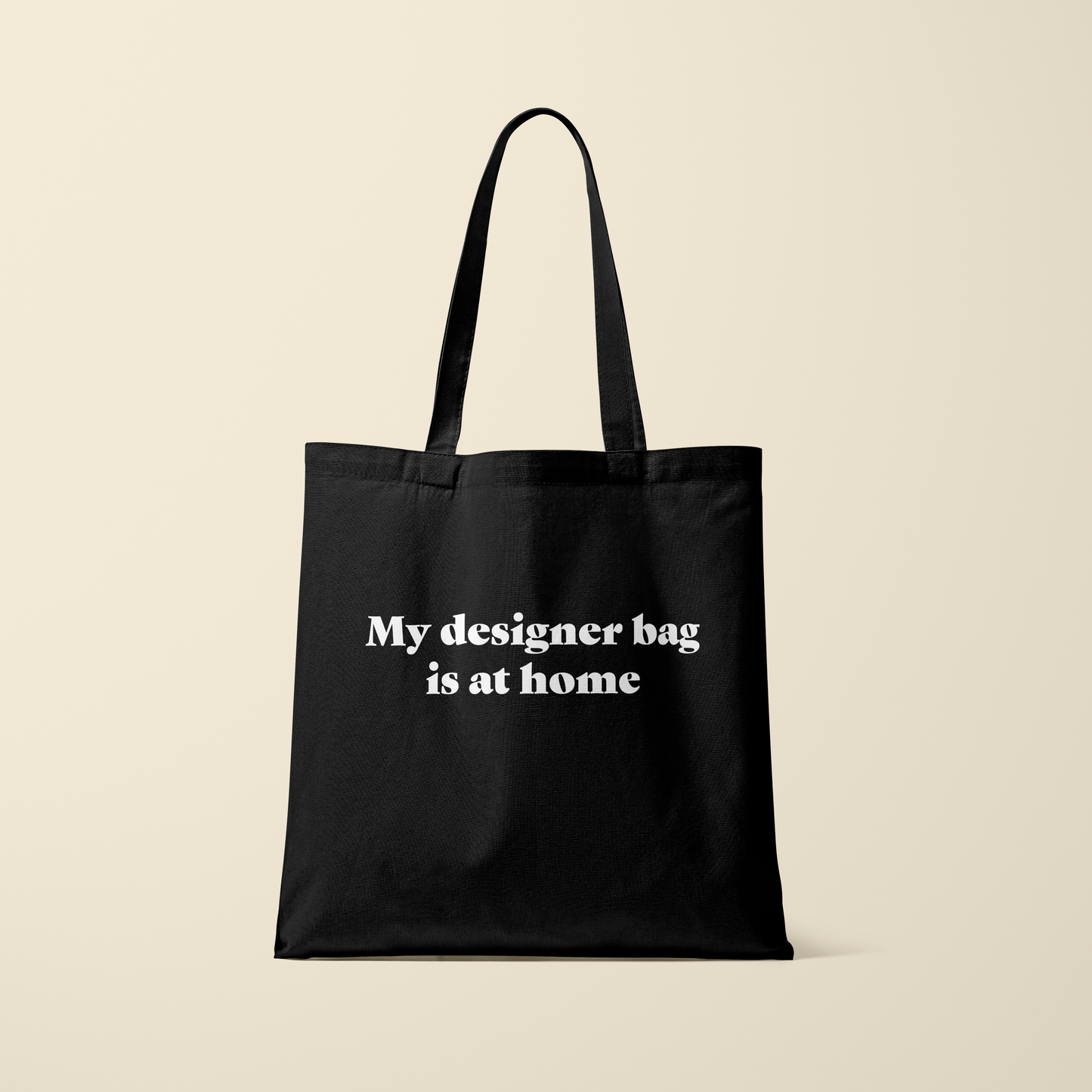 Totebag - My designer bag is at home - Zwart