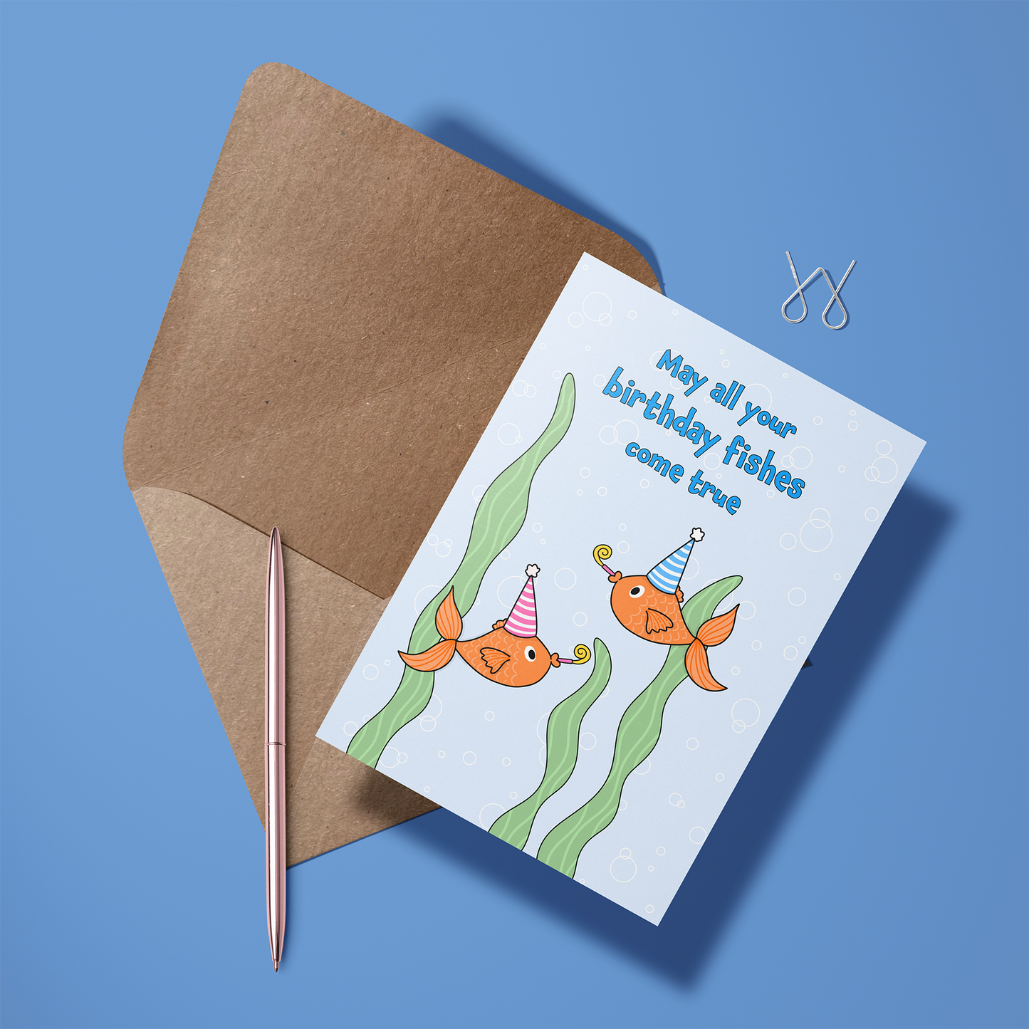 Wenskaart verjaardag - Birthday fishes