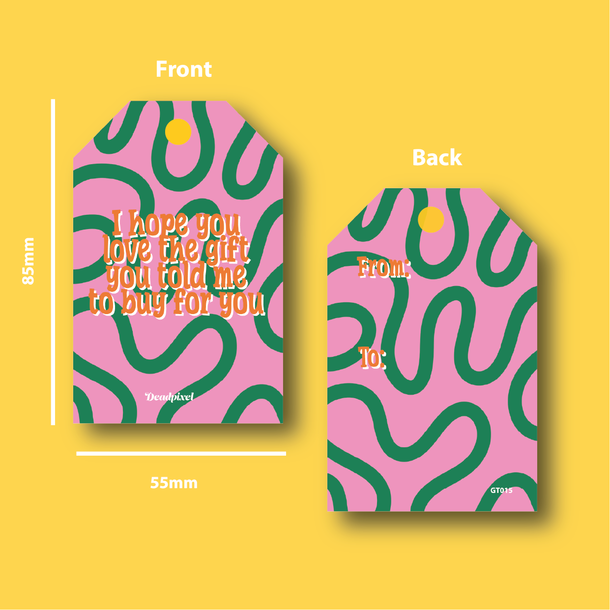 Gift tag - I hope you love the gift you told me to buy for you