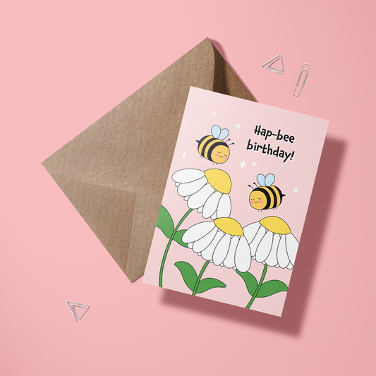 Wenskaart verjaardag - Hap-bee birthday