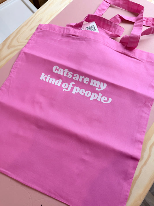Tote bag - Cats are my kind of people - Roze