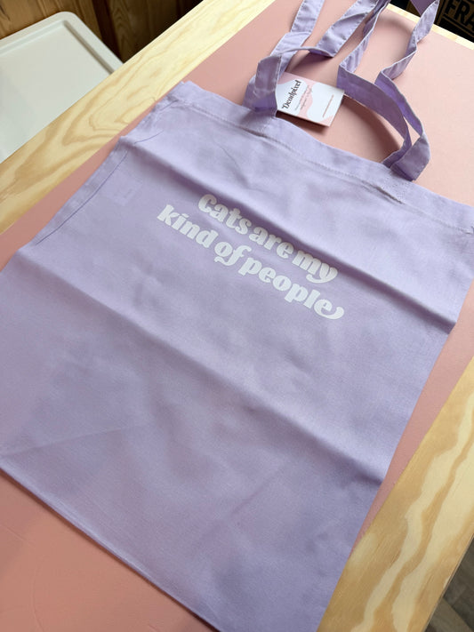 Tote bag - Cats are my kind of people - Paars