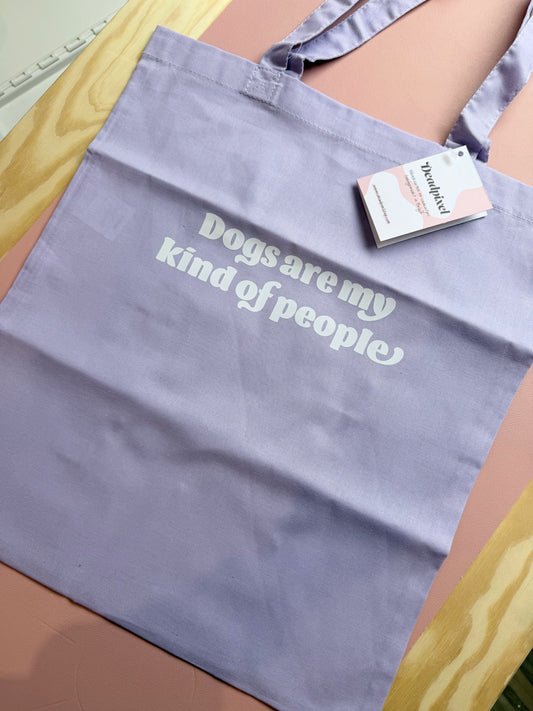 Tote bag - Dogs are my kind of people - Paars