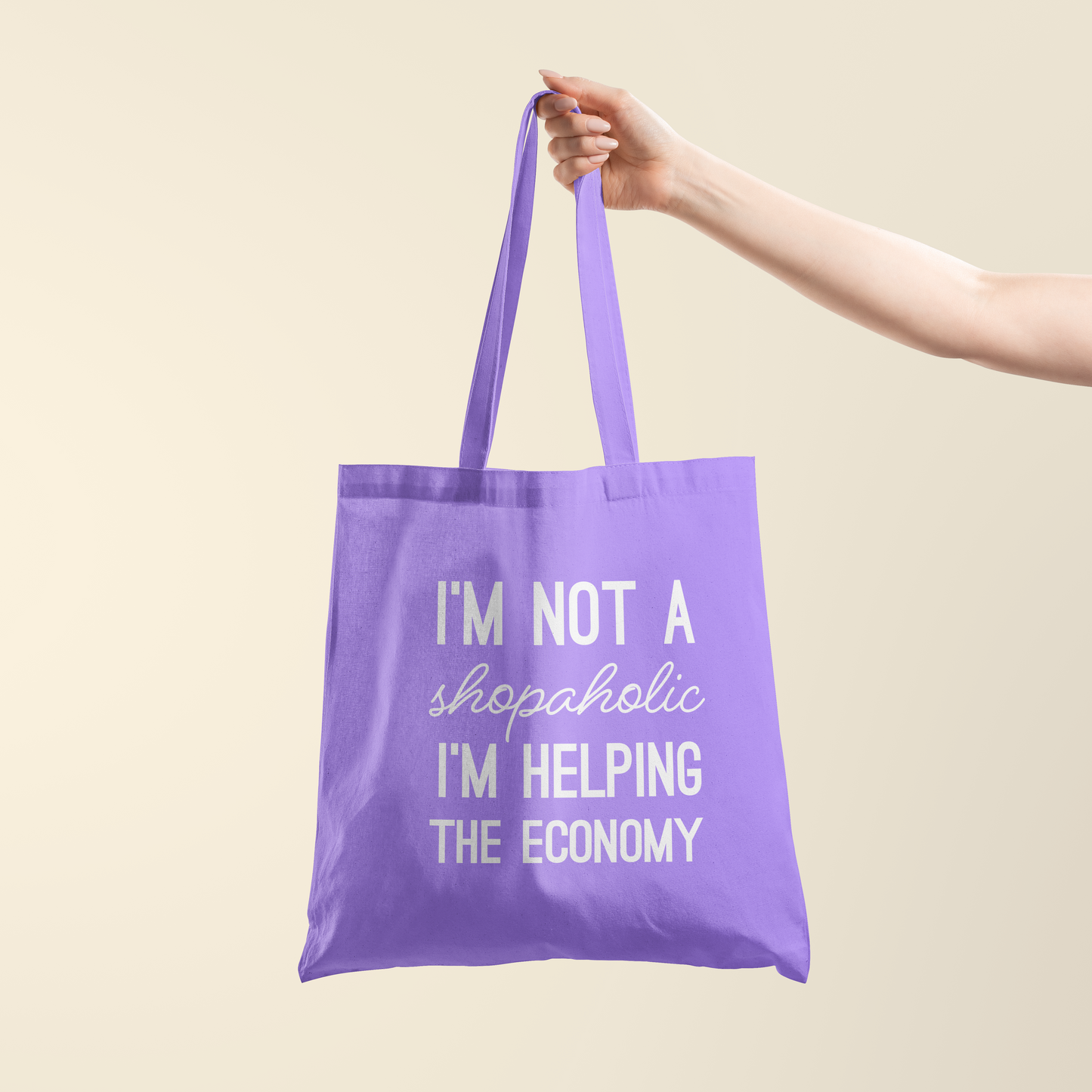 Tote bag - I'm not a shopaholic - Lavendel