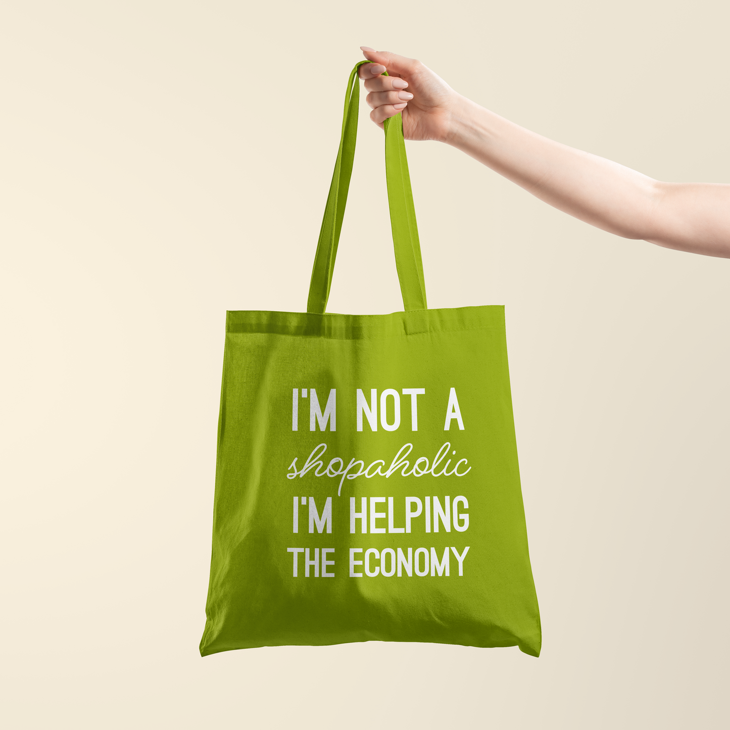 Tote bag - I'm not a shopaholic - Kiwi groen