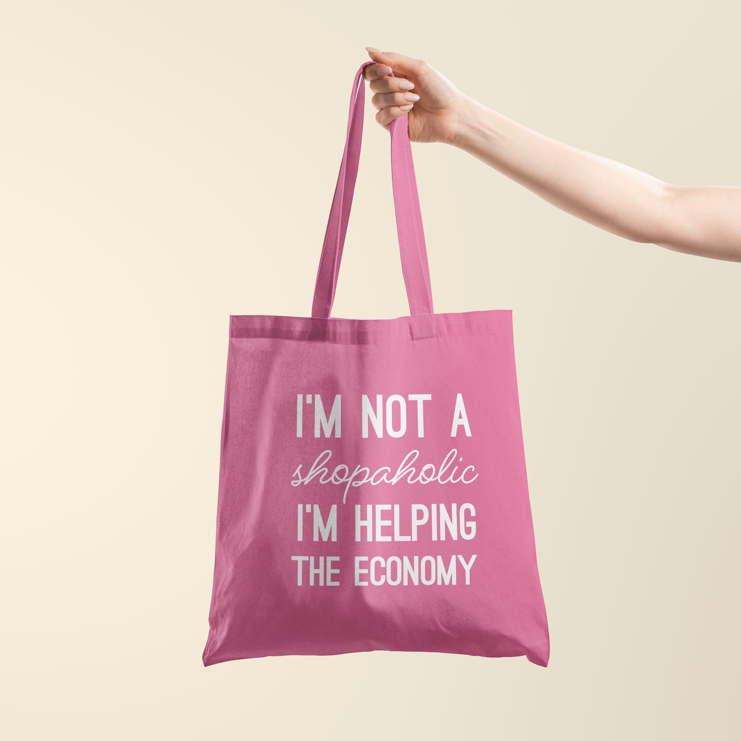 Tote bag - I'm not a shopaholic - Roze