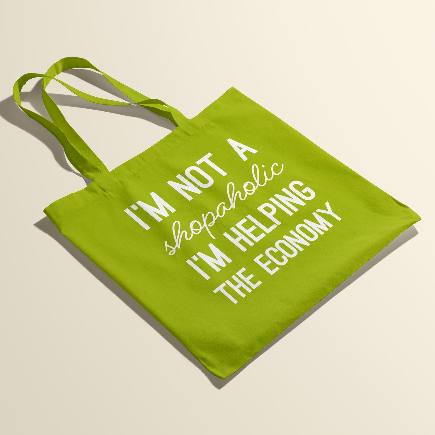 Tote bag - I'm not a shopaholic - Kiwi groen