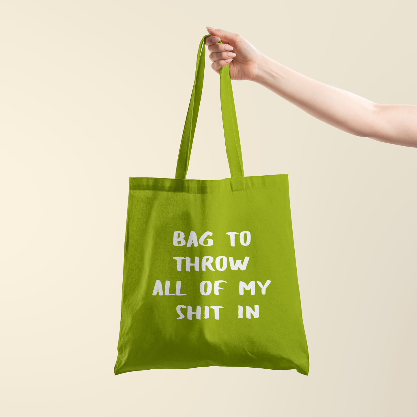 Totebag - Throw shit - Kiwi groen