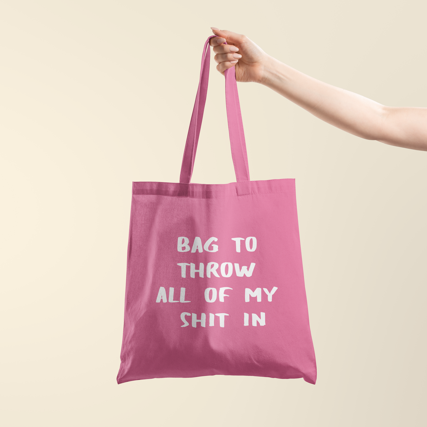 Totebag - Throw shit - Roze