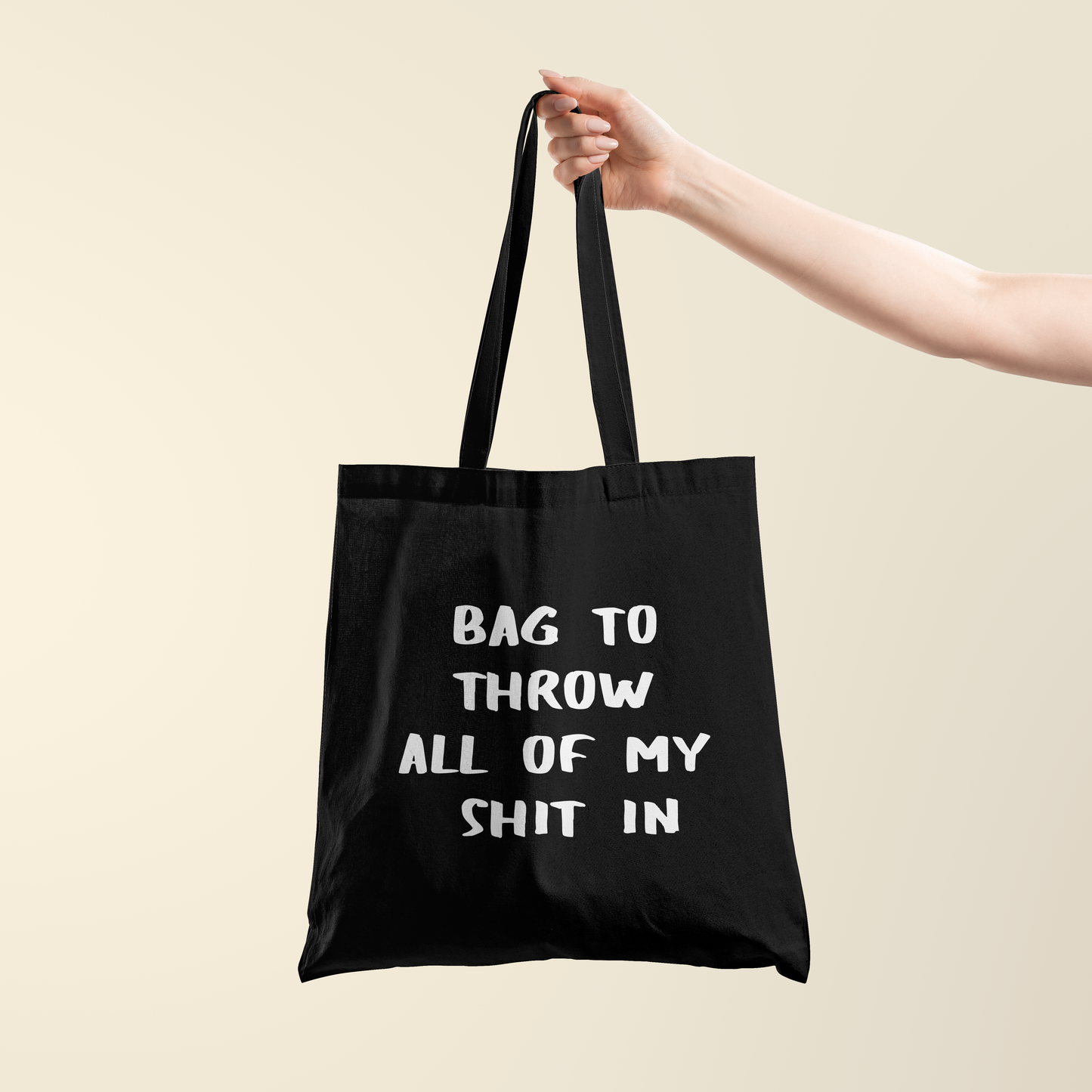 Totebag - Throw shit - zwart