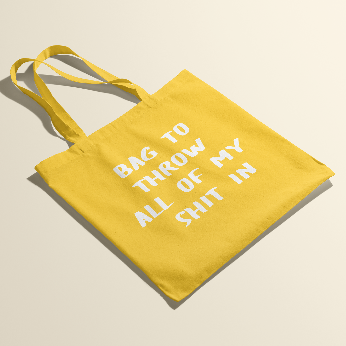 Totebag - Throw shit - Zonnebloem geel