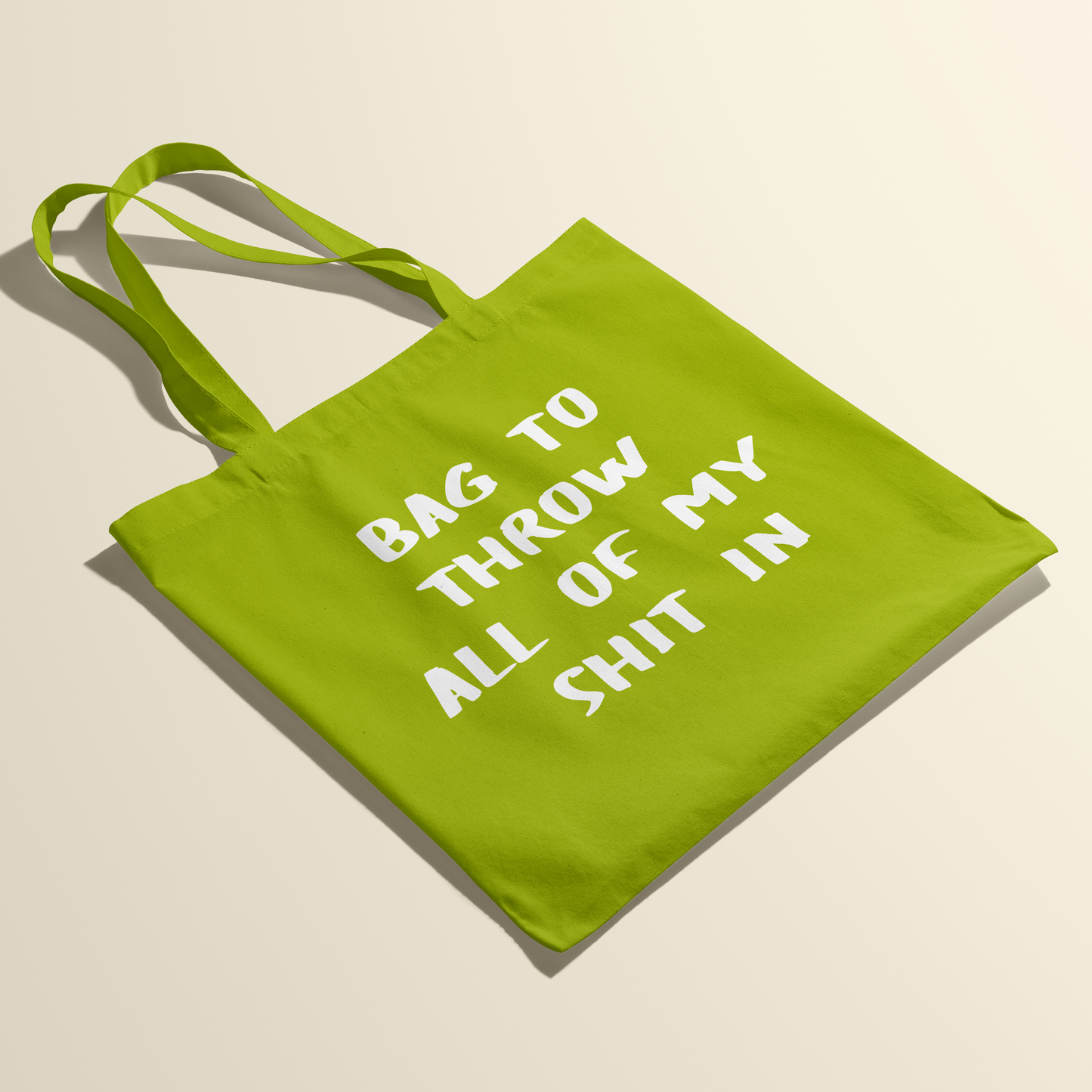 Totebag - Throw shit - Kiwi groen