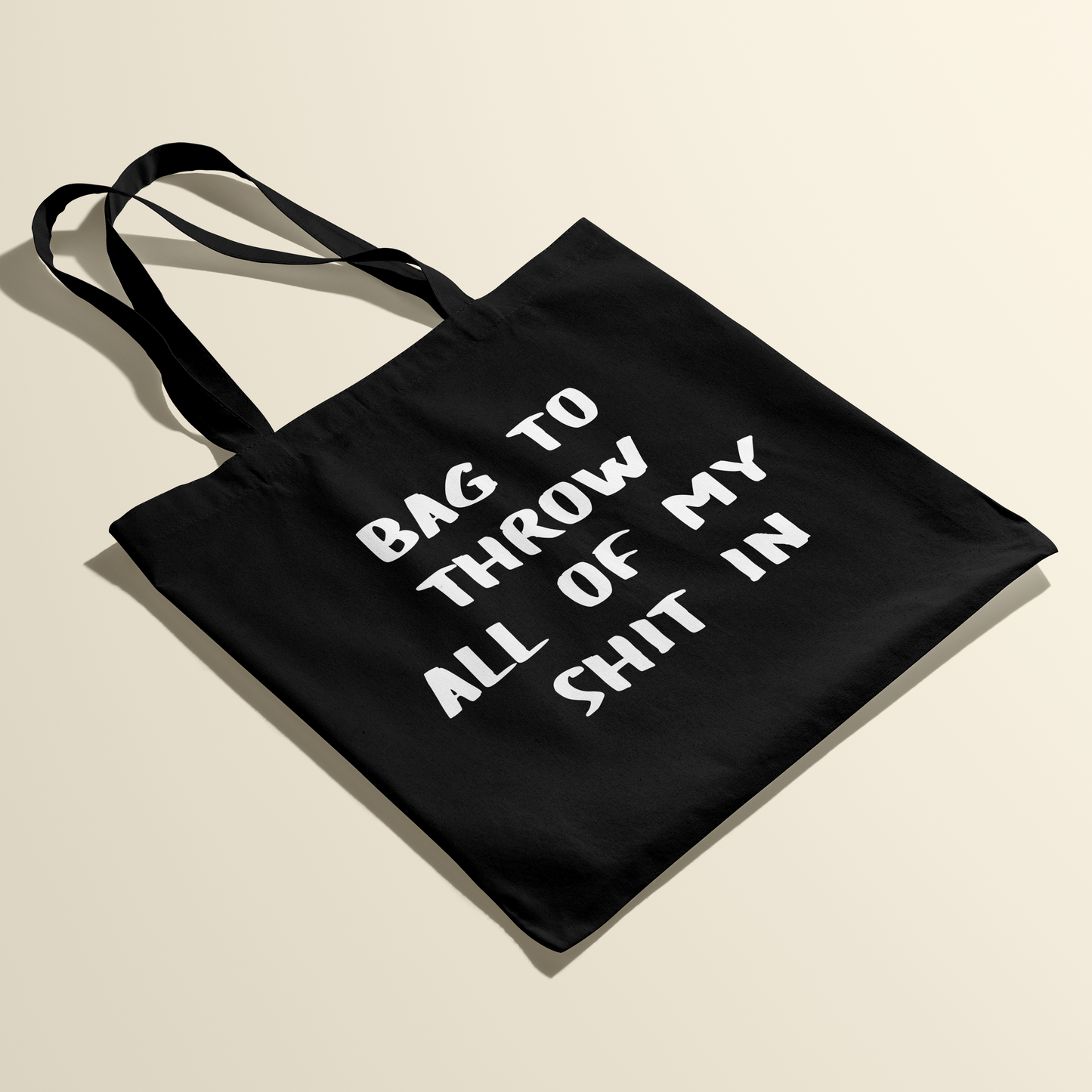 Totebag - Throw shit - zwart