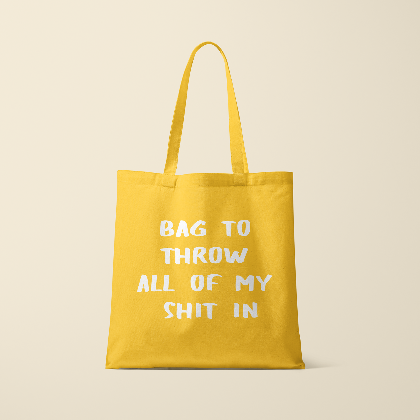 Totebag - Throw shit - Zonnebloem geel