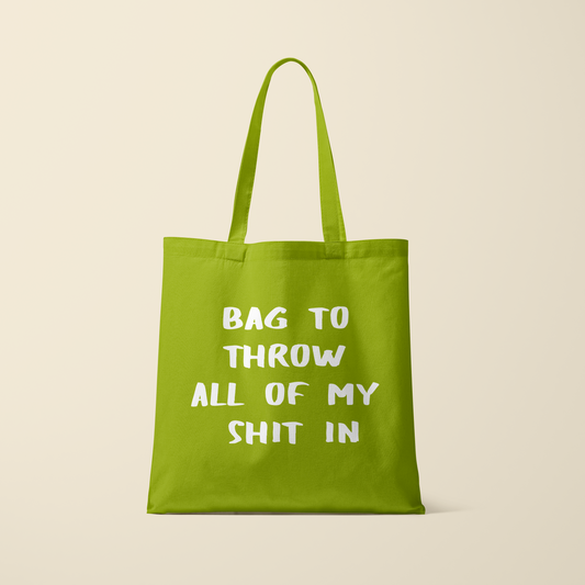 Totebag - Throw shit - Kiwi groen