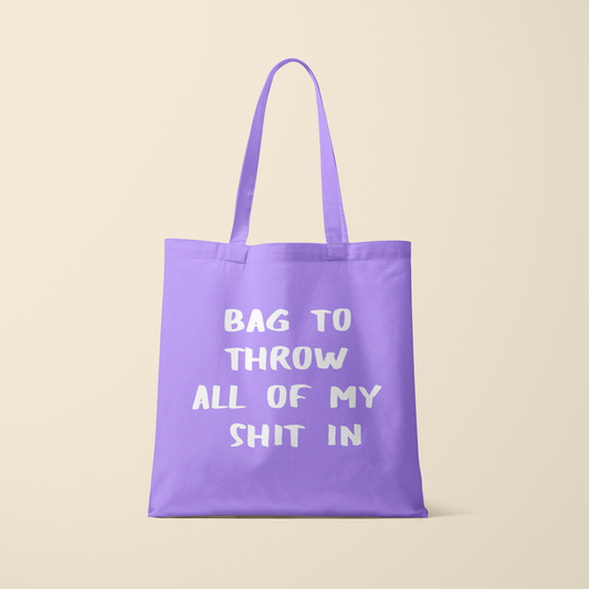 Totebag - Throw shit - Lavendel