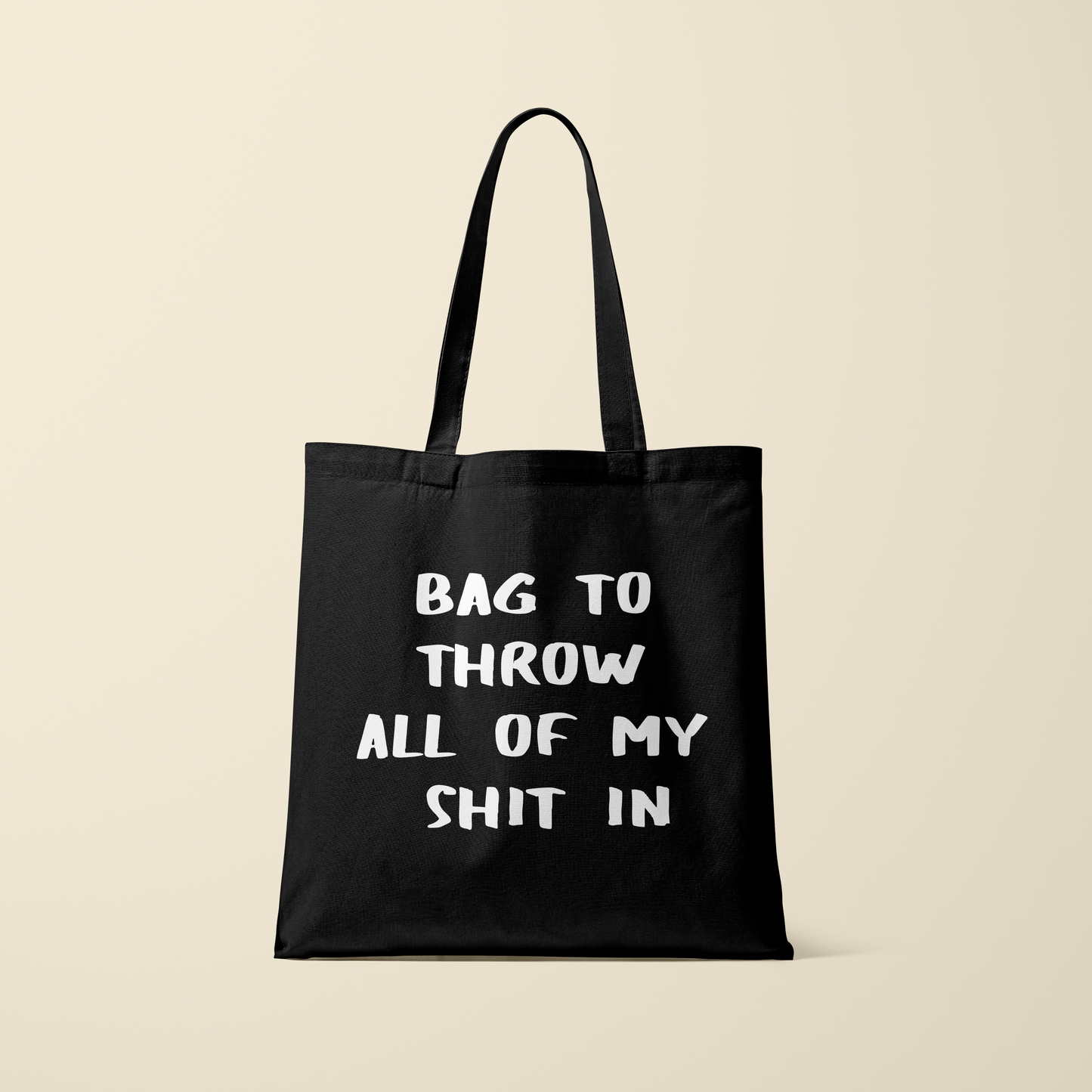 Totebag - Throw shit - zwart