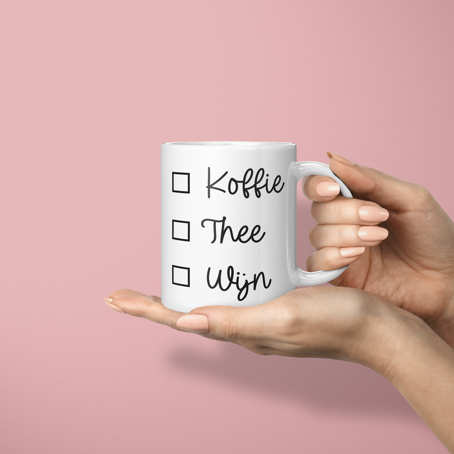 Mok aankruisvakken Koffie, thee of wijn