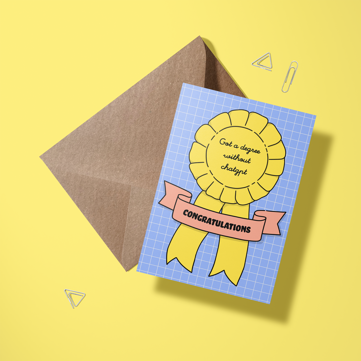 Wenskaart Afstuderen - Got a degree without ChatGPT
